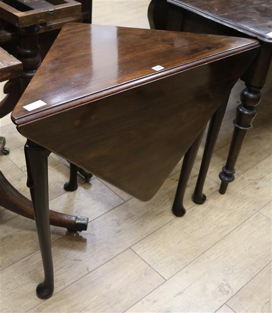 An 18th century and later mahogany corner gateleg table W.93cm